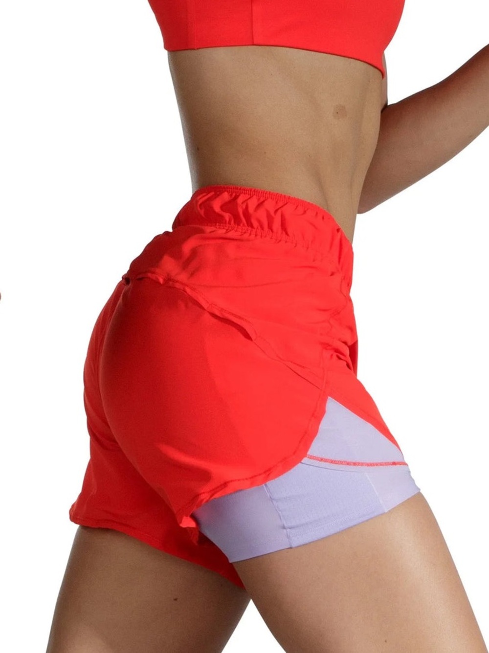 Brooks Chaser 2-in-1 Compression Liner Running Shorts Red Lavender Small S